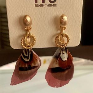Brown/Tan Feather Earrings